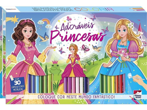 Livro Meu Incrivel Livro Para Colorir Princesas Com 30 Lapis De Cor