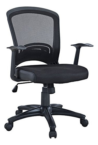 Silla De Tareas Leo Negro Malla Oficina Con Altura Ajus