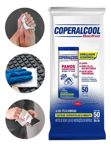 Coperalcool Bacfree Panos Umedecidos 70° Refil 50un 20x18cm