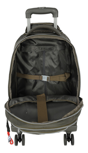 Mochila Escolar Rodas 360º Up4you Lancheira Estojo Box Cor Preto Desenho Do Tecido Liso
