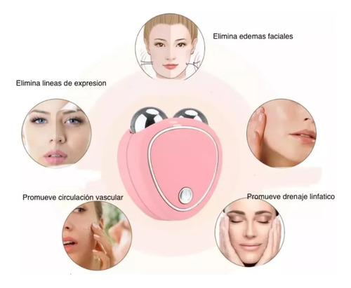 Mini Masajeador Microcorriente Facial Portatil Rejuvenecedor Rosa