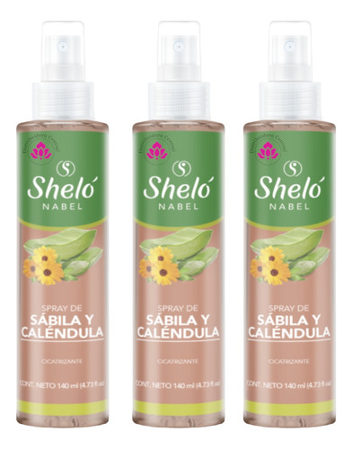 Spray De Sabila Y Calendula Shelo Nabel® 140ml. 3 Piezas