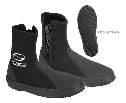 Bota De Mergulho Seasub Neoprene 5mm + Brinde