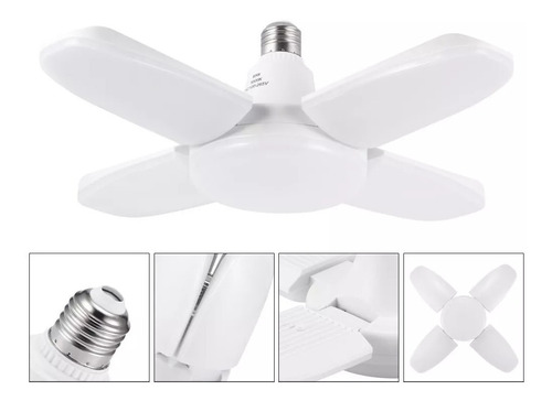 Mini Ampolleta Luz Led 28w Angulo Ajustable 4 Aspas 4+1