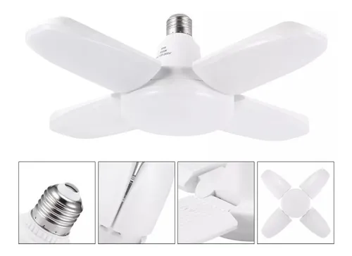 comprar Mini Ampolleta Luz Led 28w Angulo Ajustable 4 Aspas 4+1
