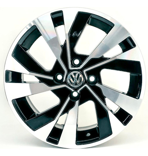 Rodas Vw Gol / Voyage / Polo Track 4x100 (jogo) + Bicos Cor Preto Com Diamantado