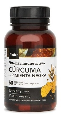 Curcuma + Pimienta Negra Mejora Sist. Inmunologico Natier 