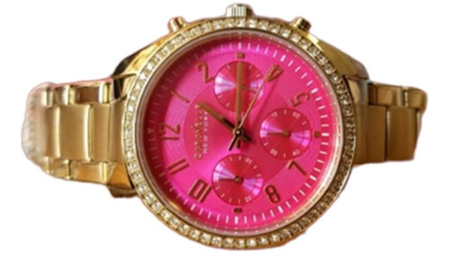 Reloj Mujer Caravelle Cristales Rosa Remate De Inventario*
