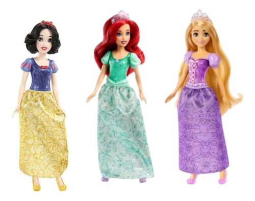 Pack Princesas Disney Mattel Ariel, Blancanieves Y Rapunzel 