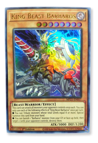 Yugi-oh! King Beast Barbaros Mp21-en057 Ultra