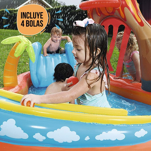 Imagen 8 de 10 de Pileta Centro De Juegos Bestway 53069 Tobagán Extraíble Pce