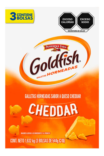 Galletas Horneadas Sabor Queso Cheddar Goldfish 1.632 Kg