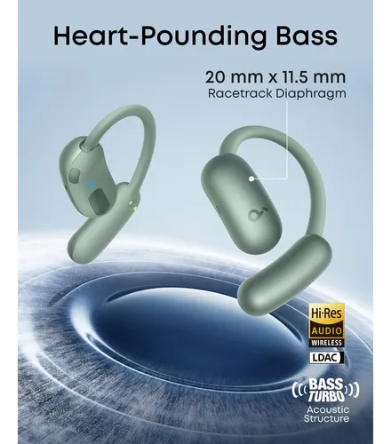 Fones De Ouvido Soundcore Aerofit 2 Da Anker Open-ear Verde