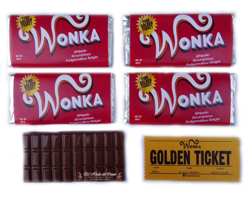 30 Chocolate Wonka Souvenir Regalo // Con Ticket Gold 1 Faz