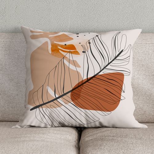 Conjunto Com 3 Capas De Almofadas Em Veludo Suede 45 X 45cm Cor Terracota