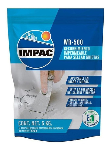 Sellador De Grietas Wr-500 Gris De 5 Kg