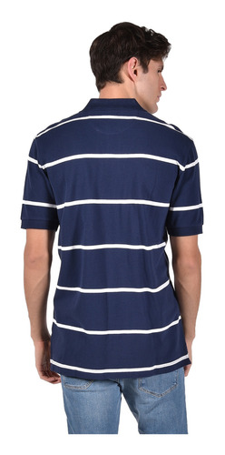 Polo Chaps Azul C/ Rayas Blancas
