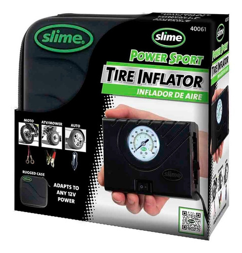 Imagen 1 de 10 de Compresor De Aire Slime Power Sport 12v Autos Motos Bicis