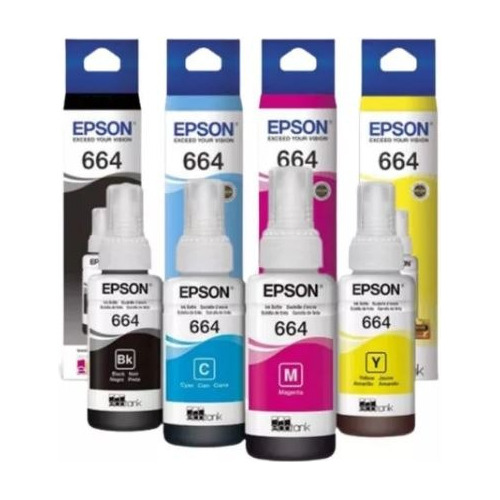 Pack Tinta Epson 664 Original Serie L110 L350 L380 L495 L656