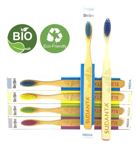 Imagen 1 de 2 de Cepillo De Dientes Biodegradable Eco Friendly Bambu Sudanta