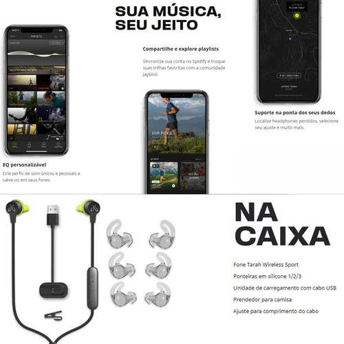 Imagem 5 de 10 de Fone Bluetooth Esportivo Jaybird Tarah Original Novo Lacrado