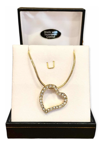 Collar Corazon Swarovski Crystals Gold Love Traido Eeuu