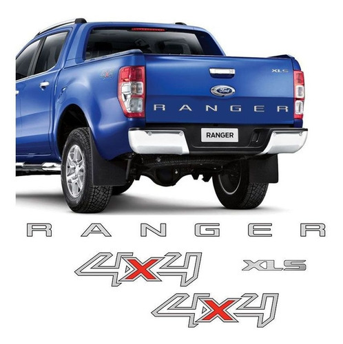Kit Adesivos Ranger 4x4 E Xls Ford Ranger 2013 A 2016 Prata