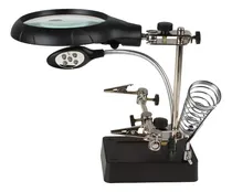 Comprar Porta Cautin Soporte + Lupa Con Luz Led Reparaciones