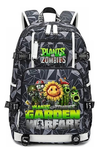 Plantas Vs . Zombies Pvz Camuflaje Mochila Estudiantes Bolsa