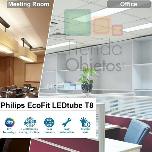 Imagen 3 de 9 de Pack 10 Tubos Led Ecofit 16w = 36w Philips T8 Directo 220v