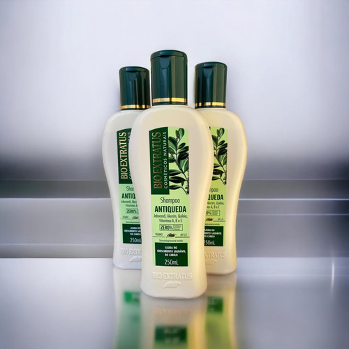 Kit 3 Shampoo Jaborandi 250ml Bio Extratus Antiqueda