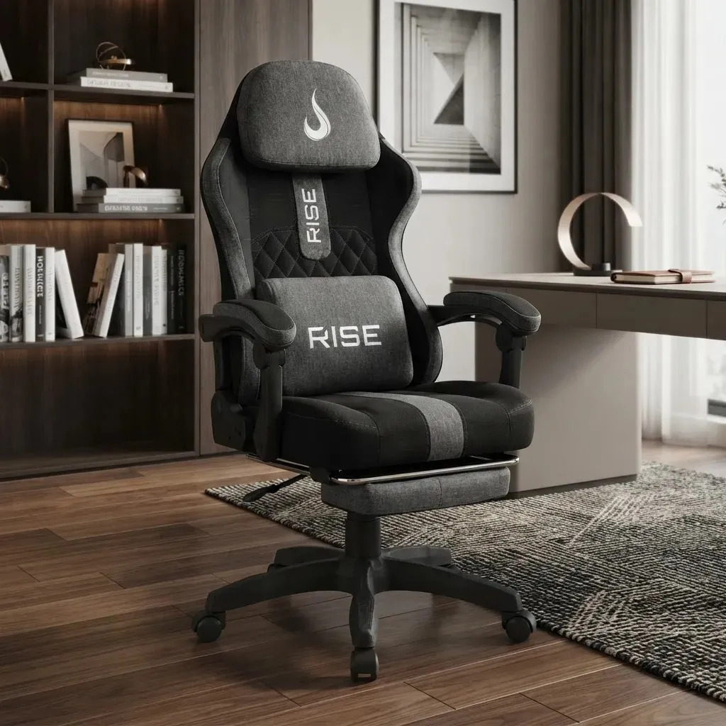 Cadeira Gamer Rise Mode Z11 Preto E Cinza Ajustável 100kg Preto E Cinza Tecido