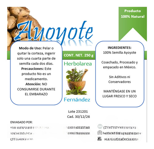 Ayoyote Codo De Fraile 250 Grs