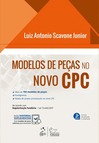 Modelos de peças no novo CPC, de Scavone Júnior, Luiz Antonio. Editora Forense Ltda., capa mole em português, 2017