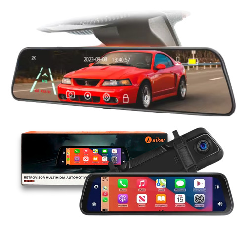 Retrovisor Multimídia Espelhamento Android Ios Kwid