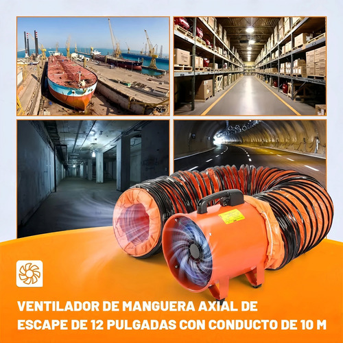 Ventilador Extractor Industrial 12 Pulg Con Ducto 10m 110v