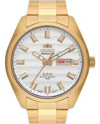 Relógio Orient Automático Dourado Para Homem 469gp083fd Cor do fundo Branco