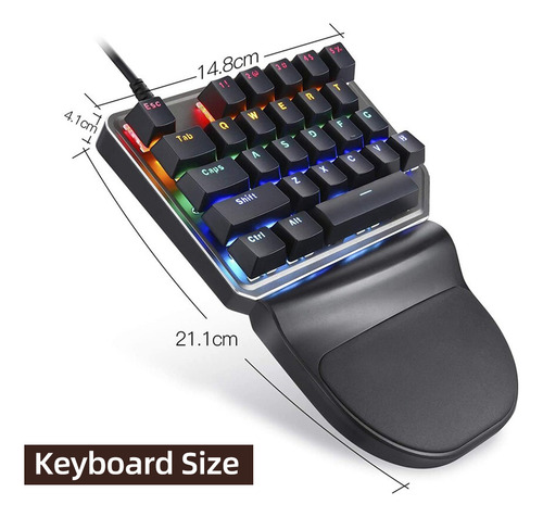 Teclado Mecânico De Uma Mão Motospeed K27 27 Teclas Com Fio