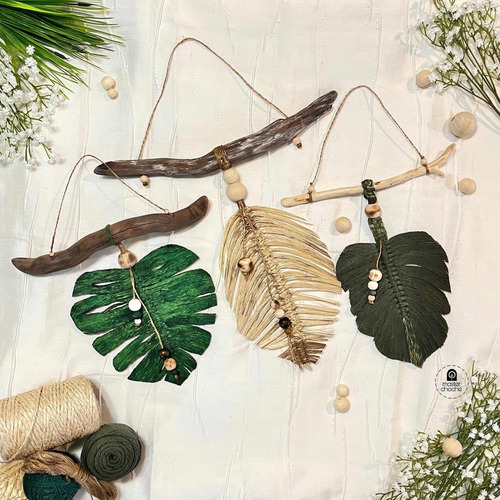 Imagen 4 de 6 de Hojas Colgantes En Macramé. Boho