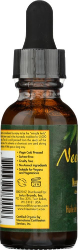 Aceite De Semilla De Neem Orgánico Neem Aura 30 Ml