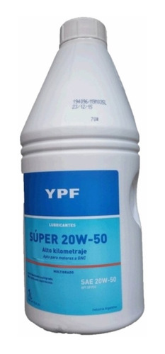 Aceite Ypf Multigrado Súper 20w-50 X 1 Litro