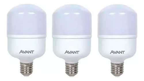 03 Lampada Led 30w Avant Forte Area Grande E27 Luz Branca