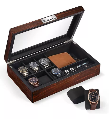 Caja de reloj para hombres, Caja de reloj de madera, Caja de reloj