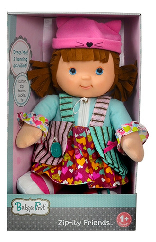 Muñeca Baby´s First Zipity First 38 Cm - Castaña