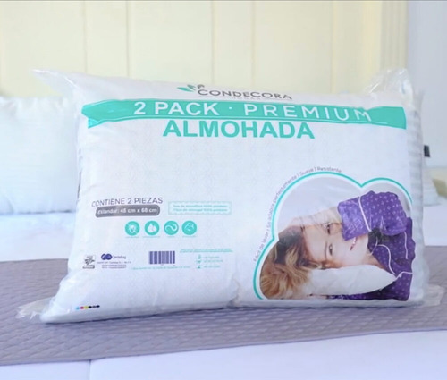 Kit 2 Pack Almohada Hotelera Premium 2 Estándar Semi Firme Color Blanco