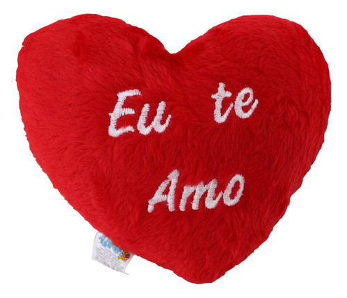 Pelúcia Coração Pequeno Vermelho Eu Te Amo 22cmx22cm