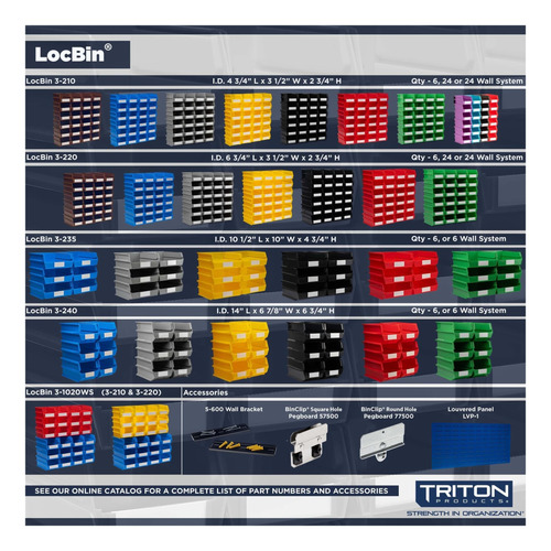 Locbin 028-r Pegboard Binkit, Rojo