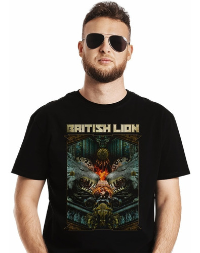 Polera British Lion Spit Fire Rock Impresión Directa