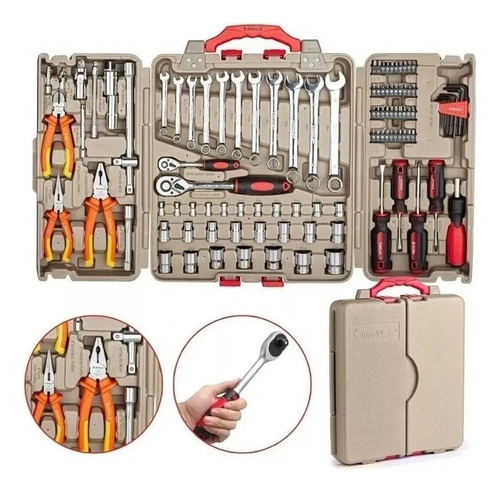 Jogo De Ferramentas Para Mecânico Kit Com 110 Pçs Mayle