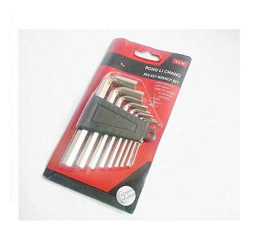 Kit 9 Llaves Allen Juego Hexagonales Resistente Satinado